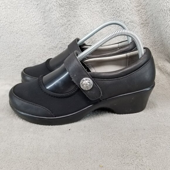 Alegria Shoes - Alegria Shoes Womens EU 38 US 8-8.5 Maya Black Leather Mary Jane Clogs